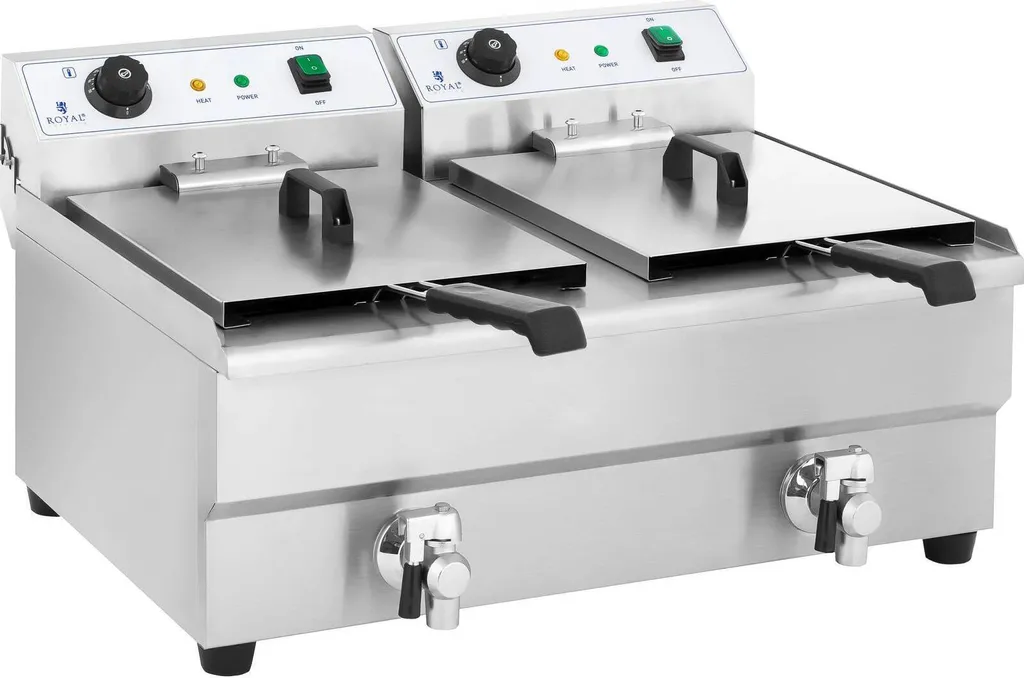 Friteuse professionnelle double 2 x 16 litres inox pour restauration
