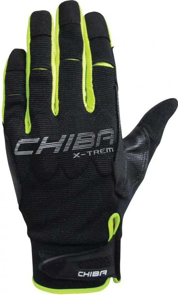 CHIBA Via Ferrata Absolut - Radhandschuhe XXL schwarz/neongelb, Touchfinger, ...