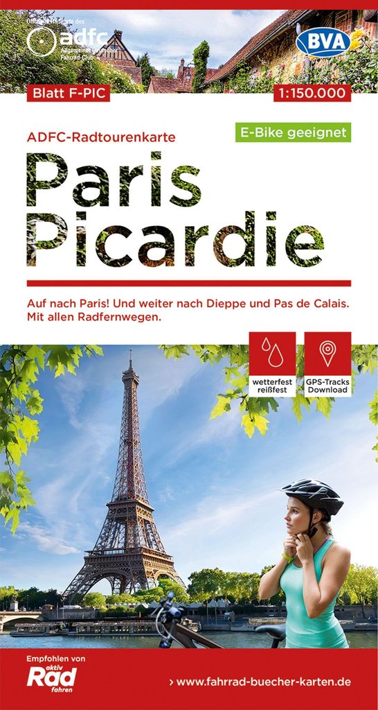 BVA ADFC Radtourenkarte Paris Picardie 1:150.000