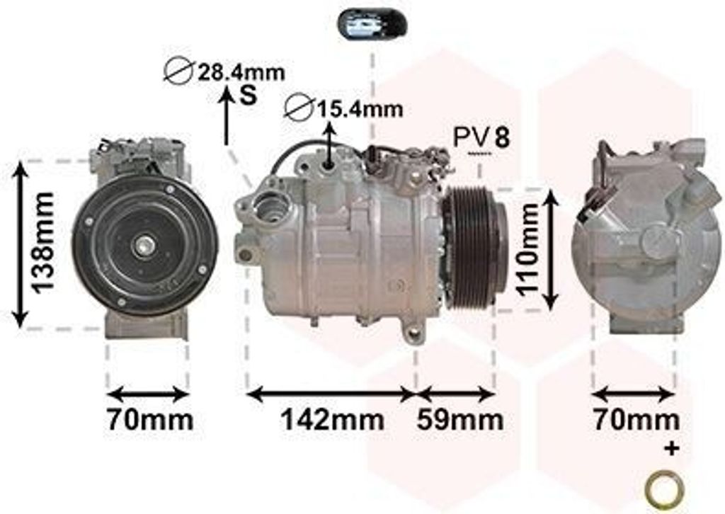 VAN WEZEL 0600K418 - OE 64509196890 Klimakompressor für 5er (F10), 5er (F11), 7er (F01)