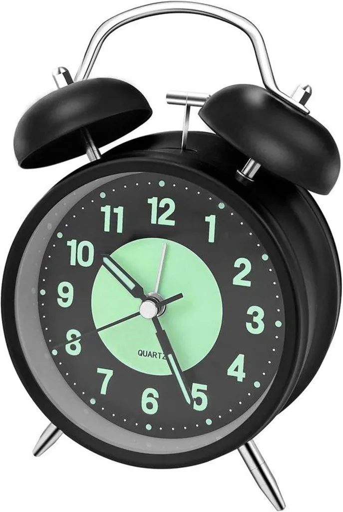 Horloge de chevet vintage verte et ronde, réveil spécial sommeil profond
