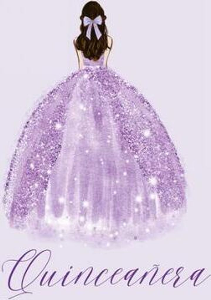 Quinceanera Guest Book with purple dress (hardback)