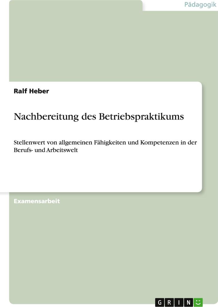 Nachbereitung des Betriebspraktikums