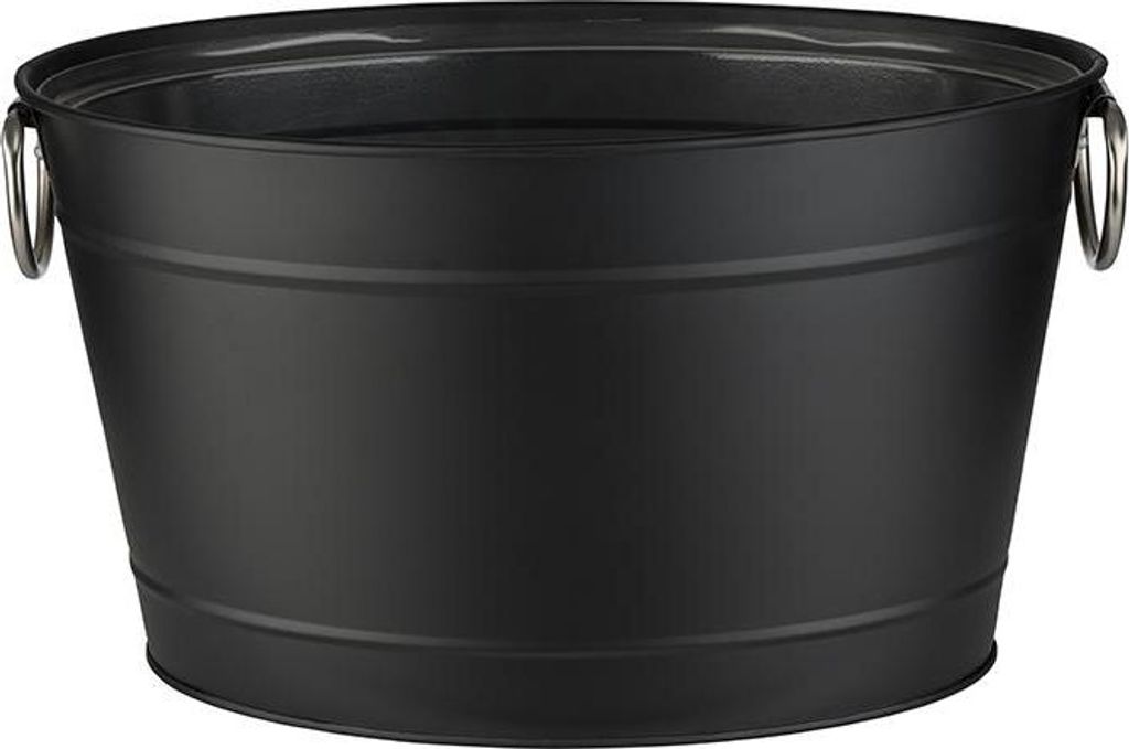 APS 36101 Getränkewanne TIN, Metall verzinkt, mit Kunststoffeinsatz (PVC), 11 Liter, 40 x 28 cm, Höhe 22 cm, schwarz