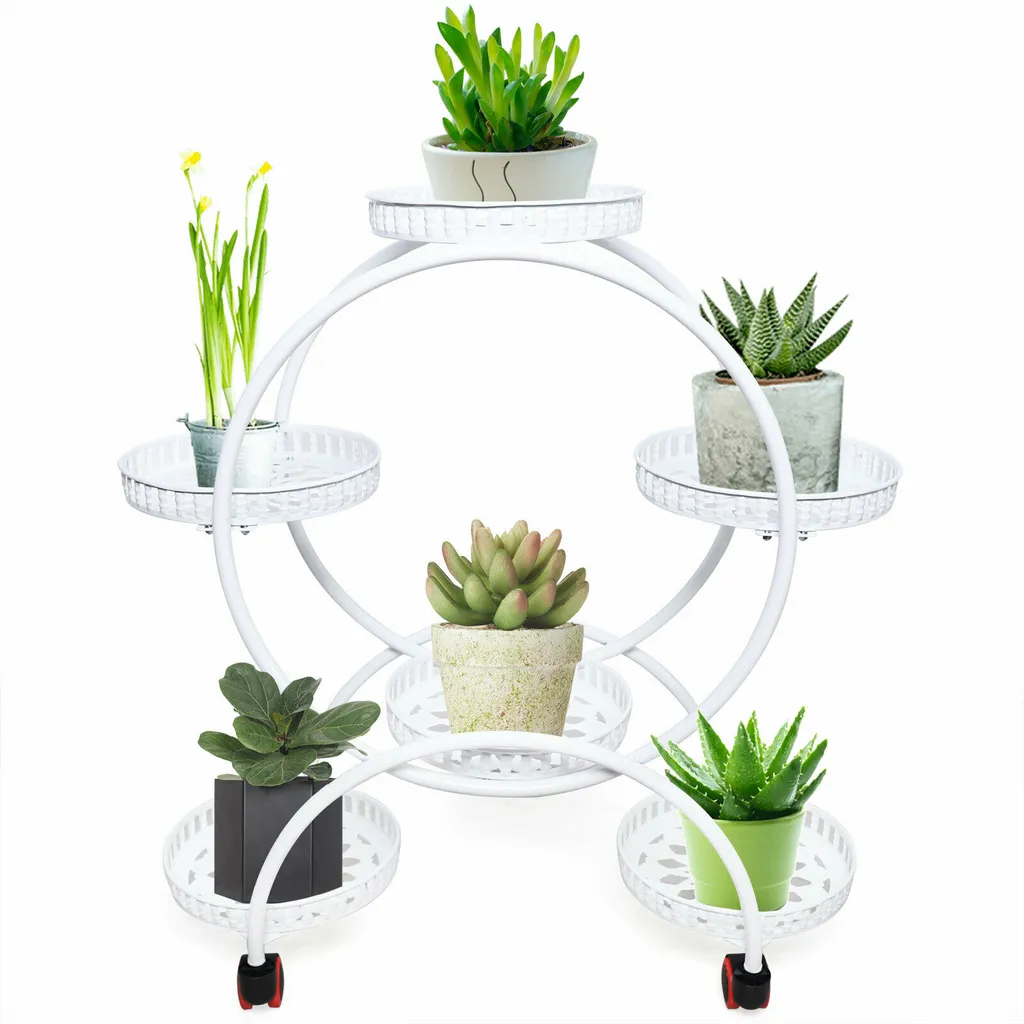 Support de plantes vertical 6 pots en fer pour optimiser petit espace - 2