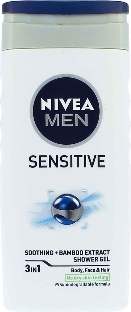 Nivea Men Sensitive sprchov gl na telo, tvr a vlasy 250 ml Obrázok produktu 