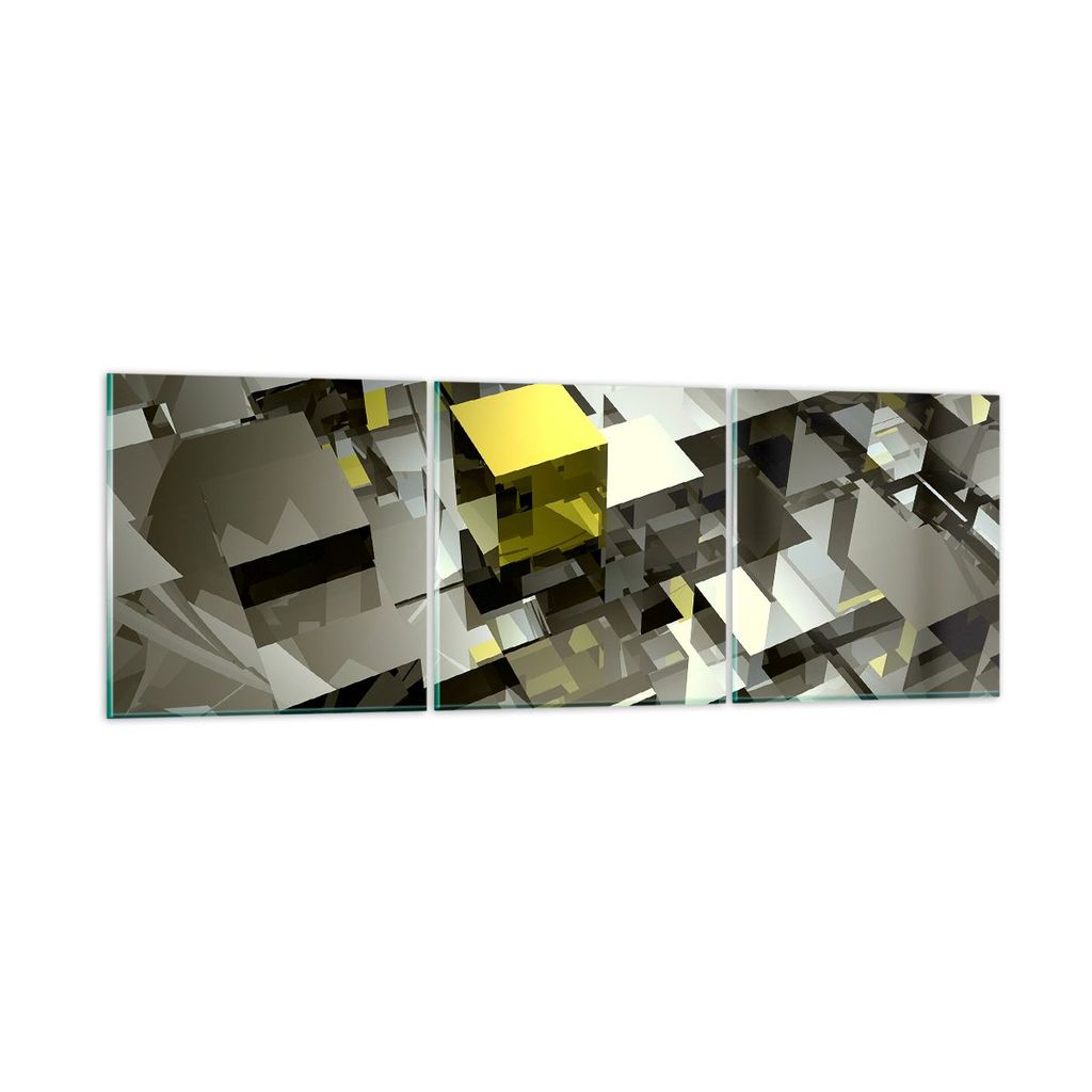 Bilder auf glas - Architektur Blöcke Design geometrisch - 120x40cm - Glasbilder - Wandbilder - Kunstdruck - Wanddekoration aus Glas - Glas Bilder ...