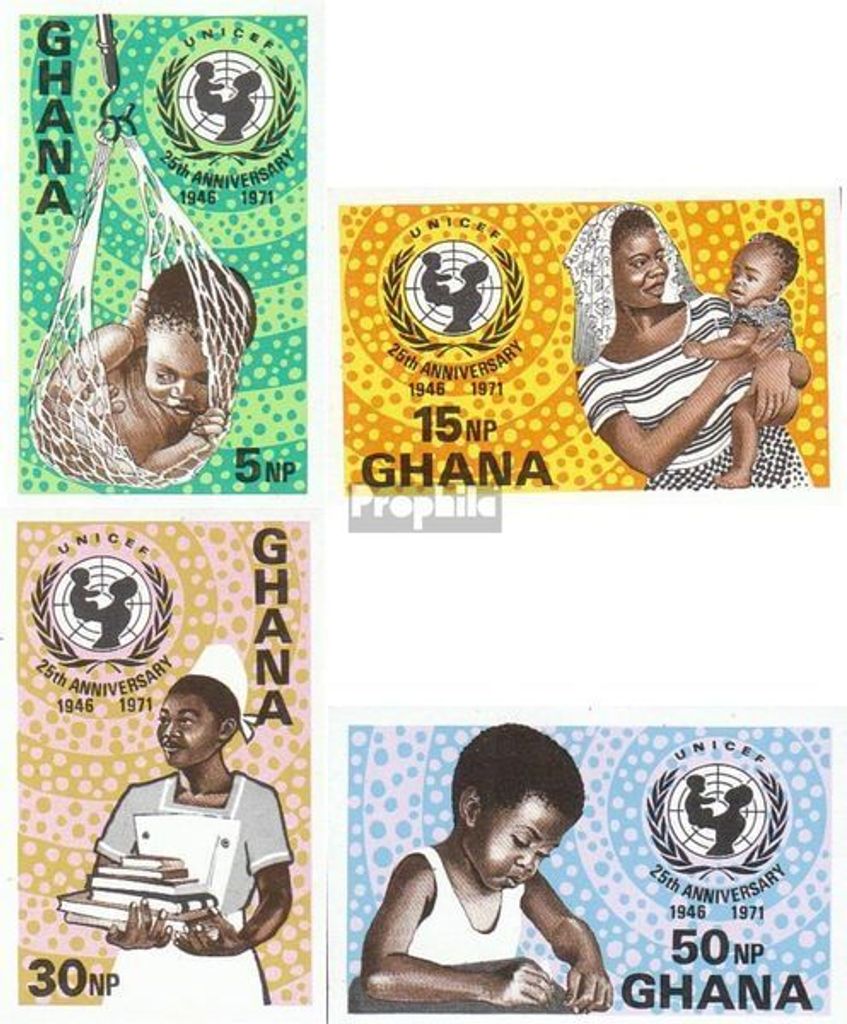 Briefmarken Ghana 1971 Mi 446B I-449B I (kompl.Ausg.) postfrisch UNICEF