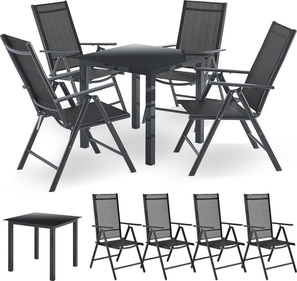 Juskys Aluminium Gartengarnitur Milano Gartenmöbel Set mit Produktbild 