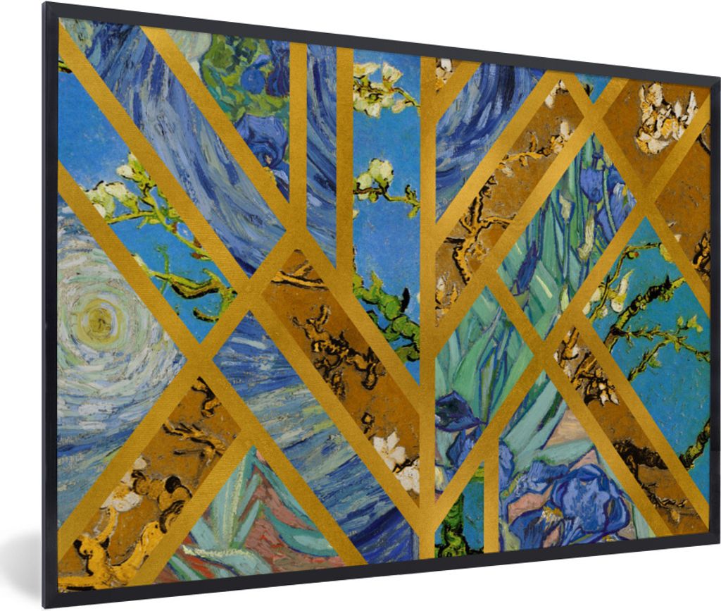 MuchoWow Gerahmtes Poster Kunst - Van Gogh - Alte Meister 90x60 cm - Poster mit Schwarzem Bilderrahmen Wandposter Rahmen Foto Bilder - Fotorahmen...