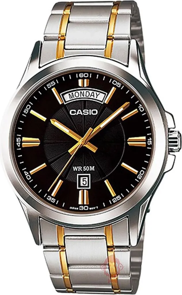 Montre Casio MTP-1381G-1ADF bicolore noir et doré pour homme chic