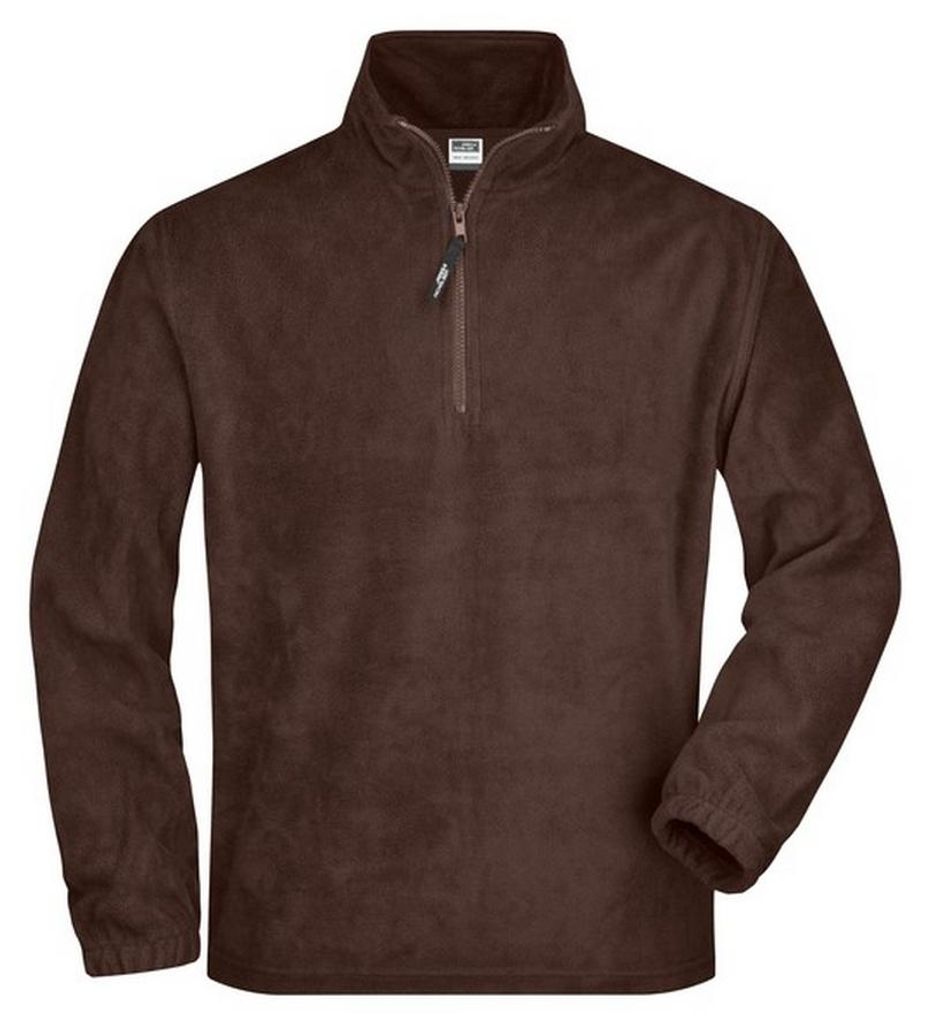 James and Nicholson - Fleece mit halbem Reißverschluss für Herren LT2424 (XL) (Braun)