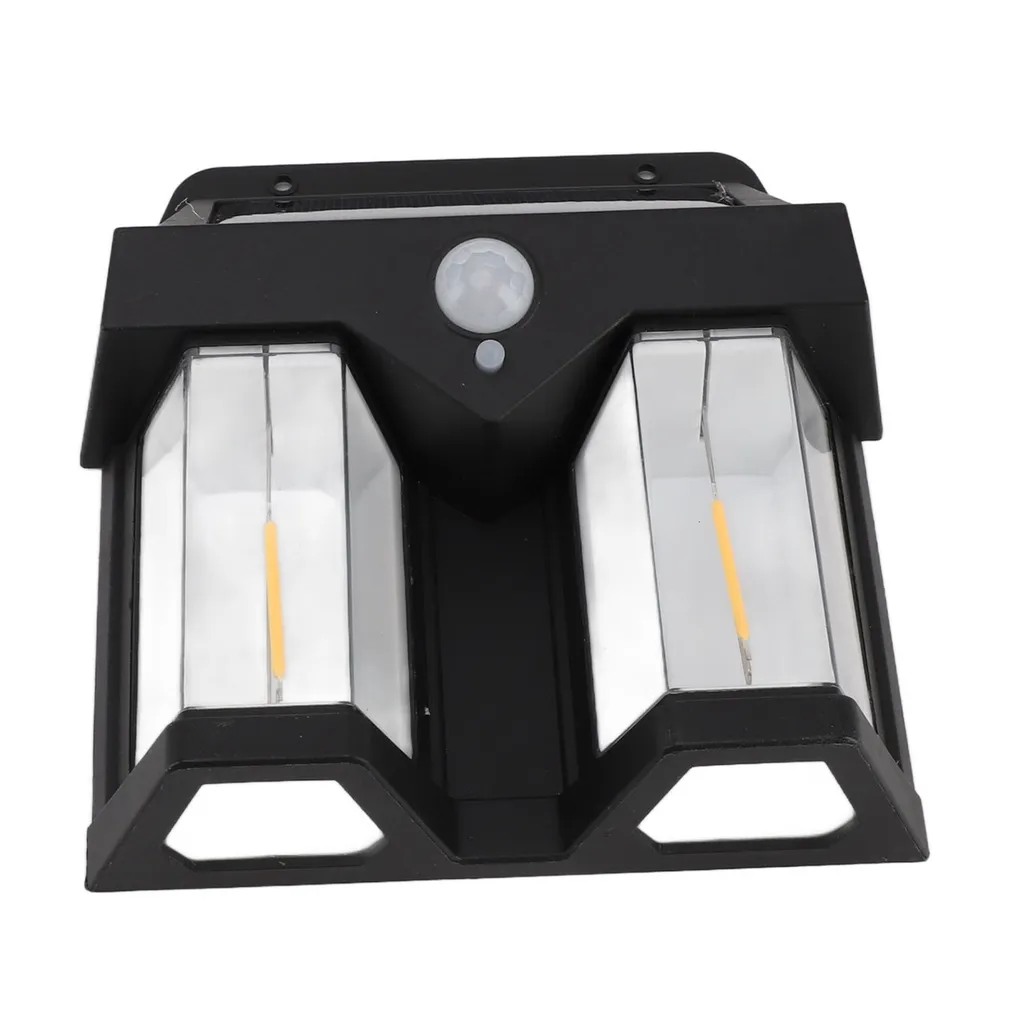 Lampada da parete all'aperto, luce da giardino montata a parete, luce da parete all'aperto quadrata, luci da parete solari all'aperto, lanterne da parete impermeabili, lampade da parete alimentate a energia solare - 4