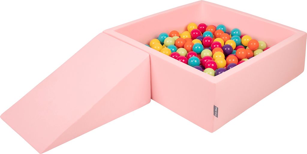 KiddyMoon Spielplatz Aus Schaumstoff Mit 200 Bälle 7cm Hindernisläufen Quadrat Bällebad Mit Zwickel Element Für Babys Und Kinder