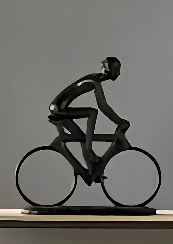 Statuette Pilote de Course Noir Mat en Résine - Décoration Style Sport