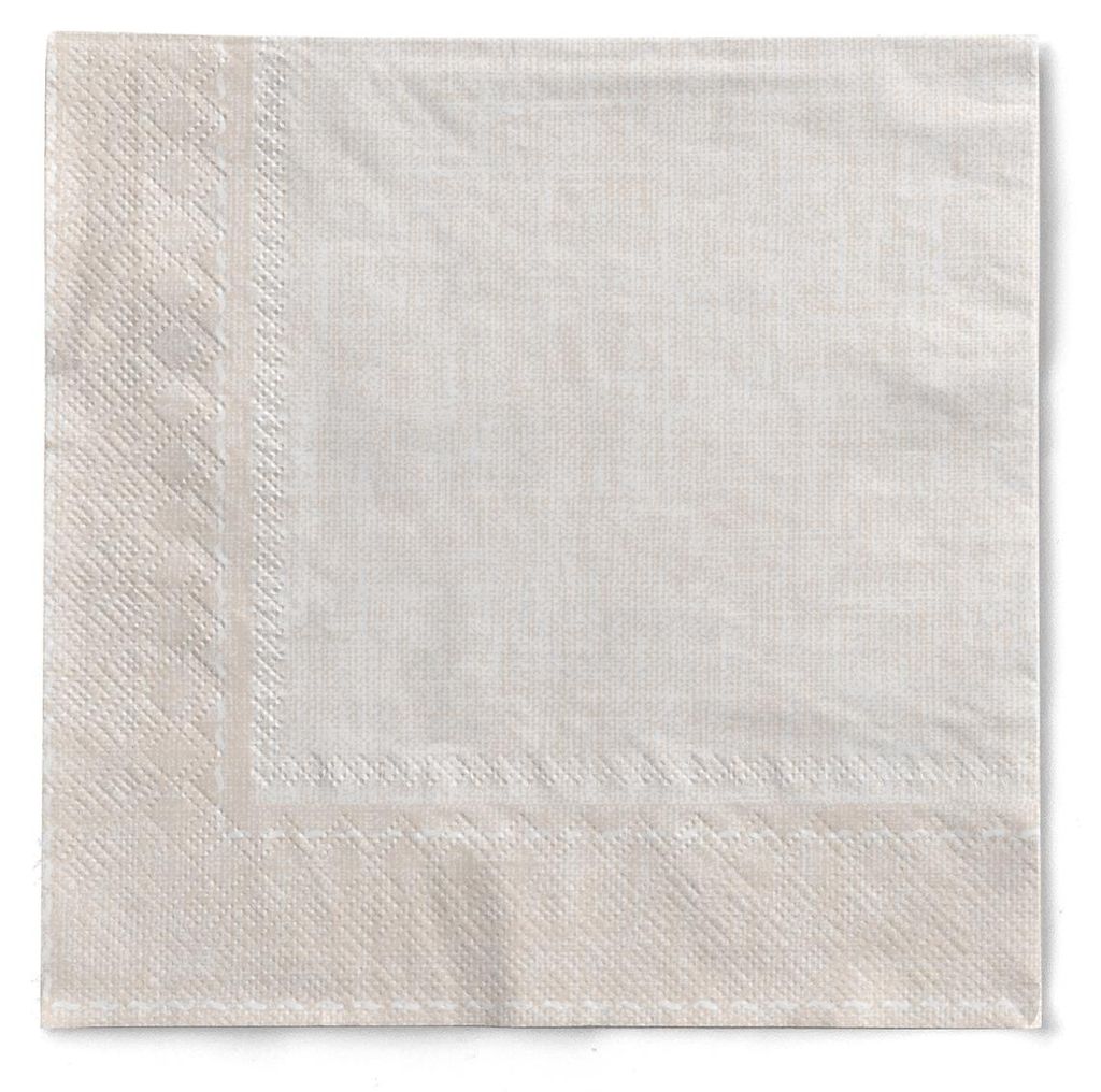 MANK Serviette Zione in Pebble Stone aus Tissue 3-lagig, 33 x 33 cm, 1/4 Falz, 100 Stück - Leinenoptik