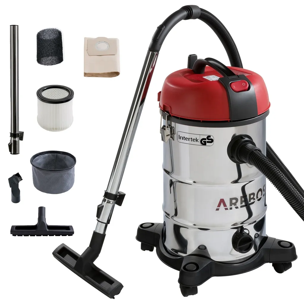 Aspirateur d'Atelier 30L pour Nettoyage de Chantier et Garage 1800W