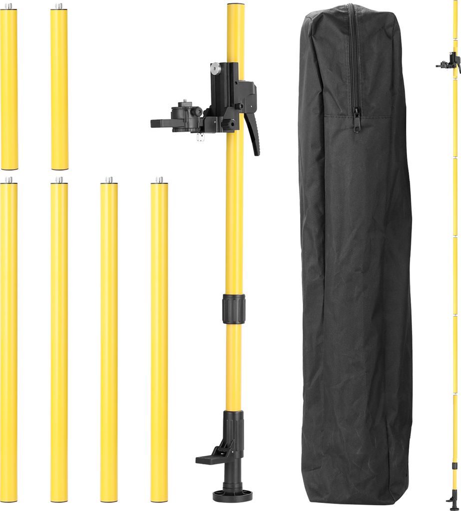 Verstellbarer Teleskop-Ständer – Max. 4,2 m Höhe, 1/4'' Gewindehalter für Laser-Niveau, Line-Leveling Lift-Erweiterungshalter
