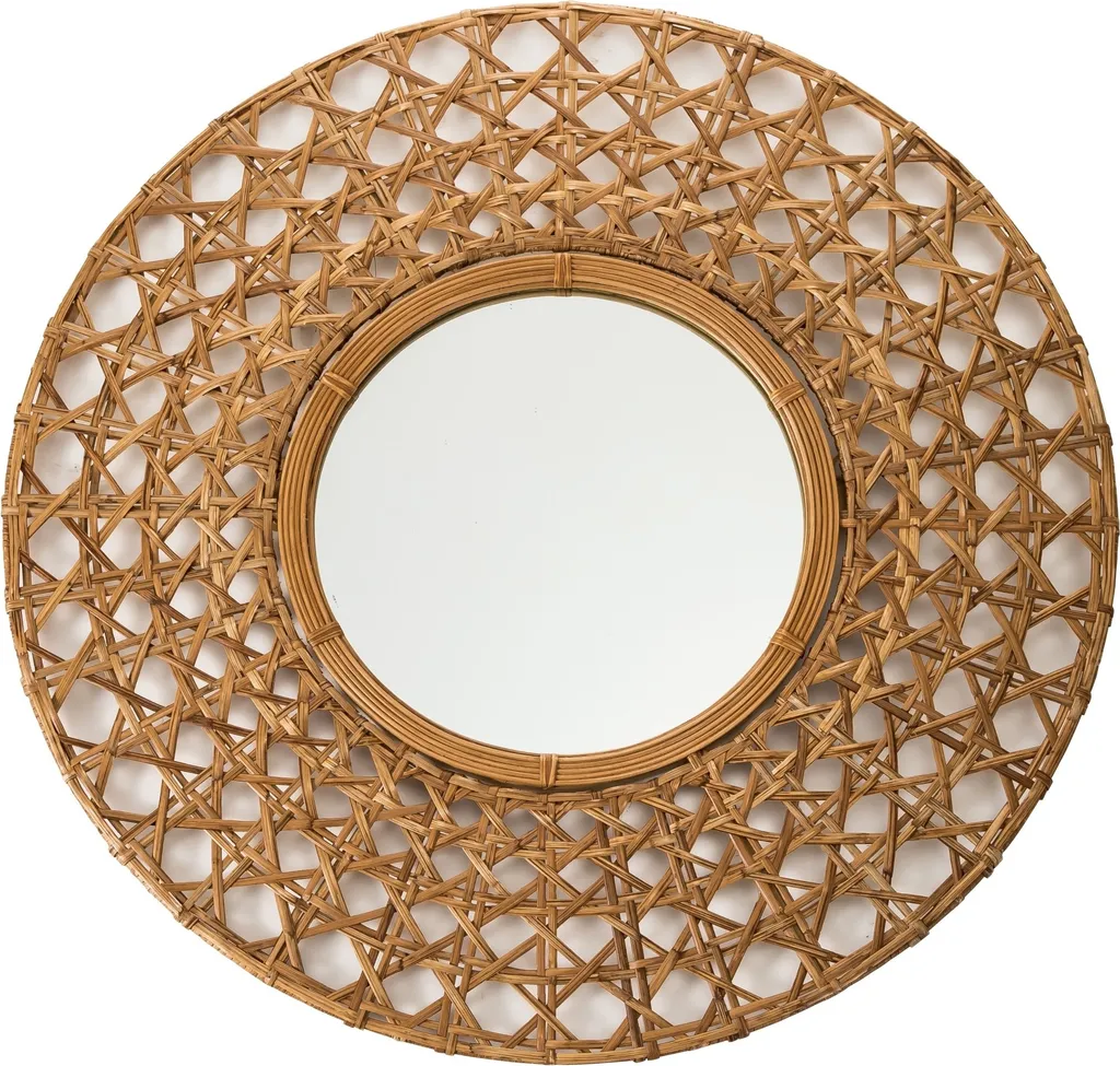 Miroir mural rond Fine Asianliving Tapnigi tissé main - D70x6cm