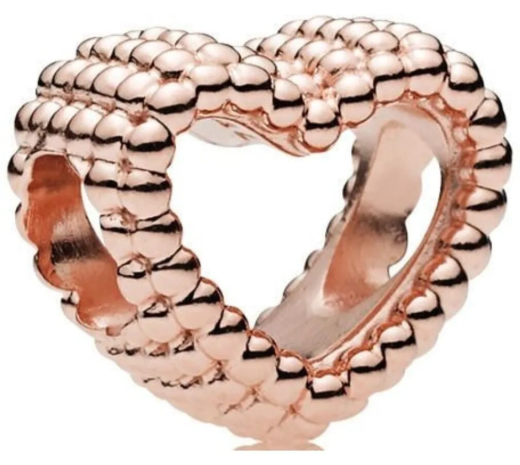 Charm Pandora Modèle 787516 Pendentif Cœur Finition Rose et Argent