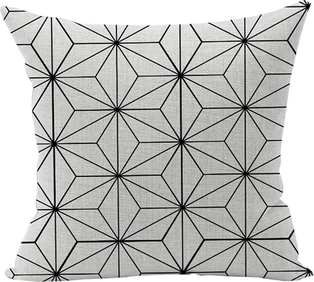 1 Kissenhülle Geometrische Muster Kissenbezug Dekokissen Leinenstruktur Zierkissen-Hülle, Größe:45x45cm, Motiv:Geometrisches Muster 2