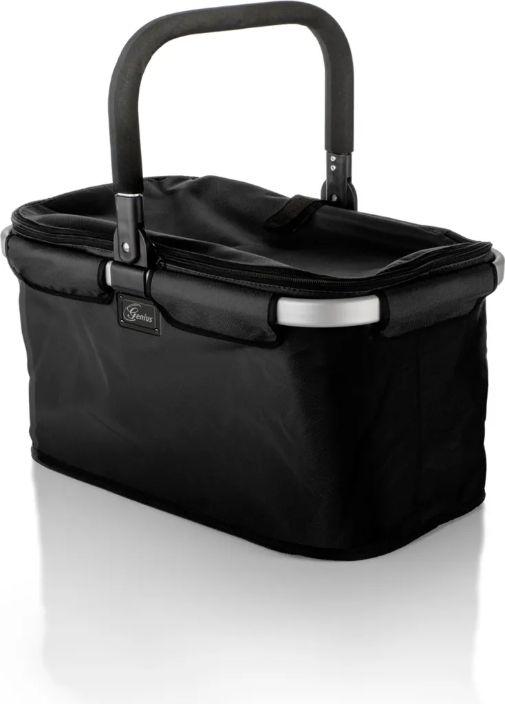 Panier provisions Falko GENIUS noir - Cadre aluminium et grande capacité