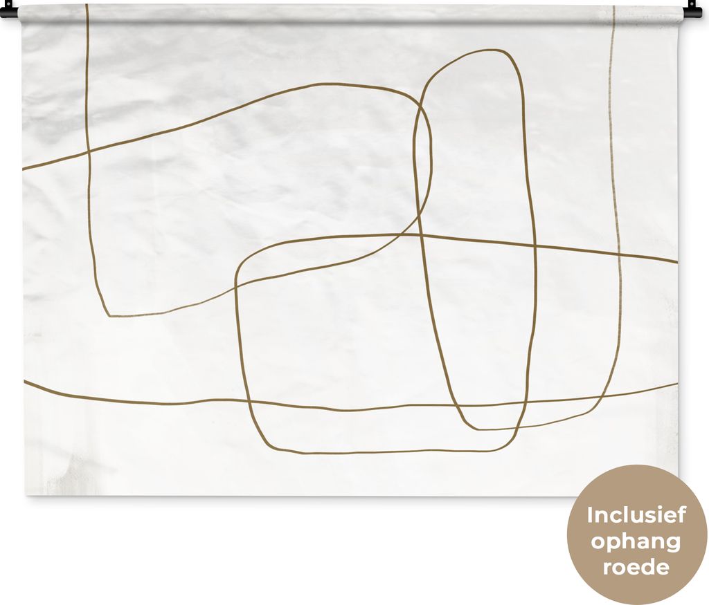 MuchoWow Wandteppich Wandbehang Kunst - Abstrakt - Braun 150x112 cm Tapisserie Dekoration Wandtuch - Wanddecke - Wandteppiche