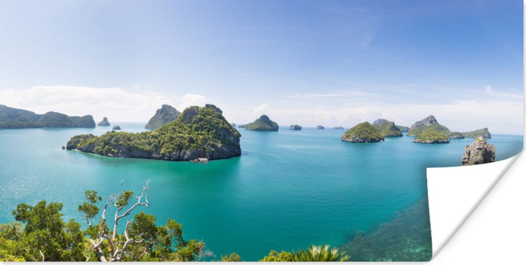 MuchoWow Poster Inseln im Wasser Ko Tao in Thailand 160x80 cm - Foto Poster
