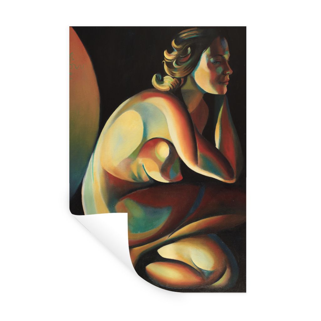 MuchoWow Wandtattoo Wandsticker Wandaufkleber Frau - Porträt - Kunst - Abstrakt 20x30 cm Selbstklebend und Repositionierbar - Sticker - Dekorfolie
