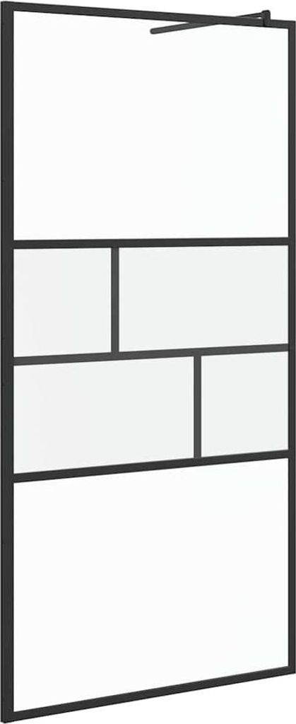 Walk-in Duschwand Schwarz 80 x 195 x 0,5 cm Glas und Aluminium