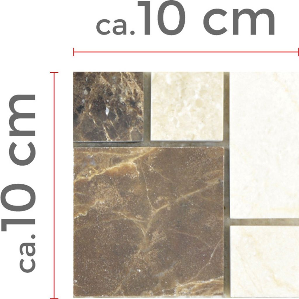 Muster von Marmor Naturstein Mosaik Fliesen Cordoba Emprador Dark Beige