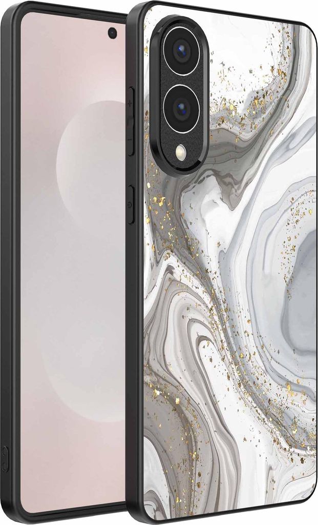 Geeignet für Samsung Galaxy S25 Edge Telefon Fall mit Marmor Druck - TPU zurück Abdeckung Fall Marmor Design - Silber - Smartphonica