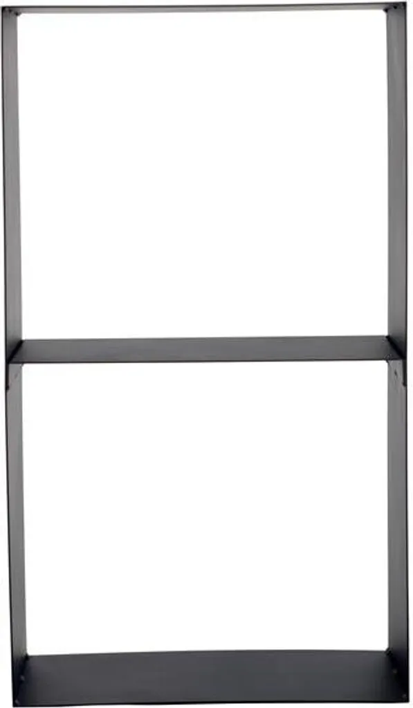 Range bûches 2 niveaux CASEY acier robuste noir mat format 45x30x80cm
