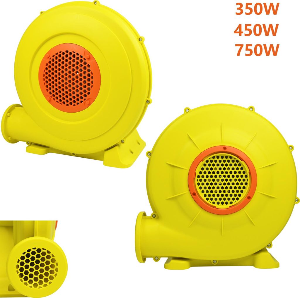 XINZI 750W Elektrische Luftpumpe Hüpfburg Gebläse Turbolüfter 220-240V Tragbares Luftgebläse Griff und Erdspieß Dauergebläse Radialventilator...