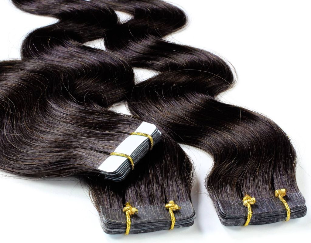 hair2heart Tape Extensions Echthaar Gewellt - 10 Tapes 2.5g Produktbild 