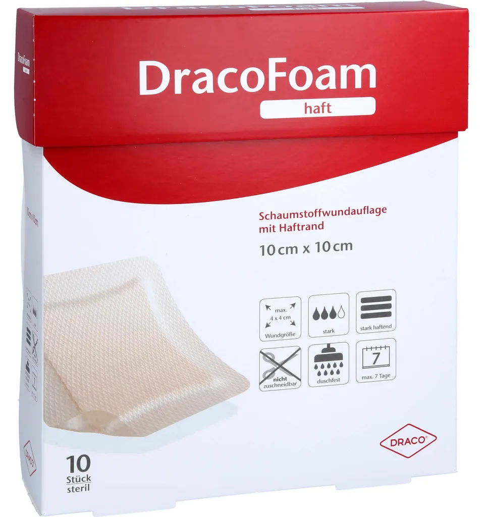 Évitez la macération avec le pansement mousse DracoFoam haft - 10 unités
