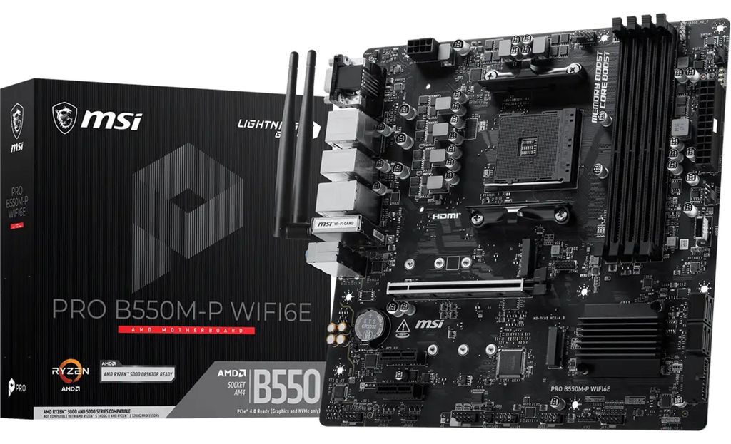 MSI PRO B550M-P WiFi6E AM4 - Moederbord - AMD Socket AM4 Productafbeelding 