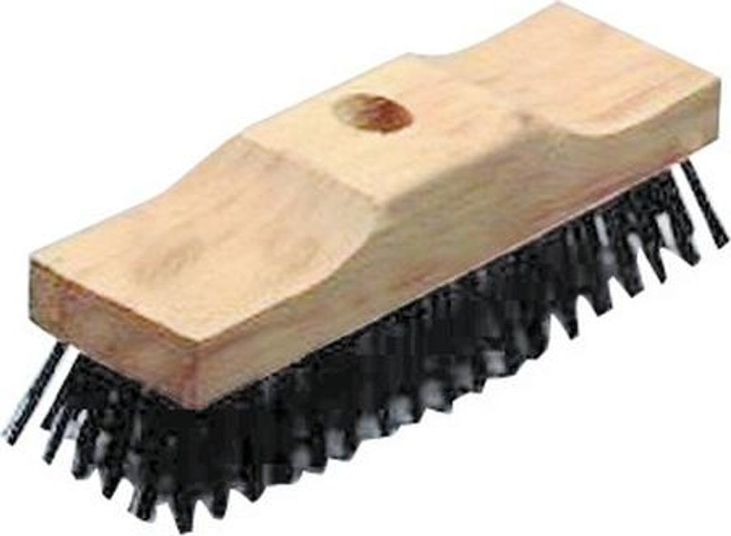 Stahldrahtschrubber mit Stielloch, 6-reihig, 220 mm, mit Stielloch