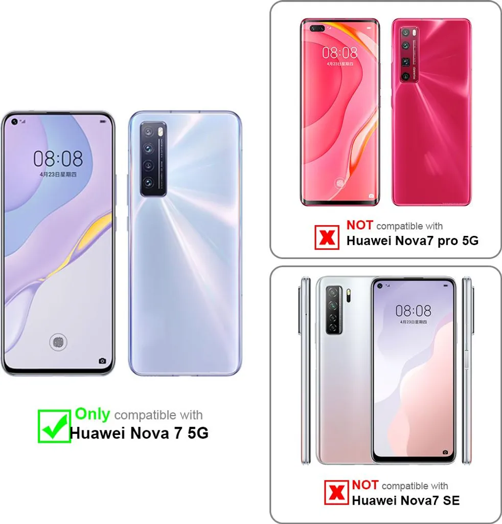Pellicola Blindata Huawei Nova 7 5G Cadorabo - Vetro Temperato 9H Bianco