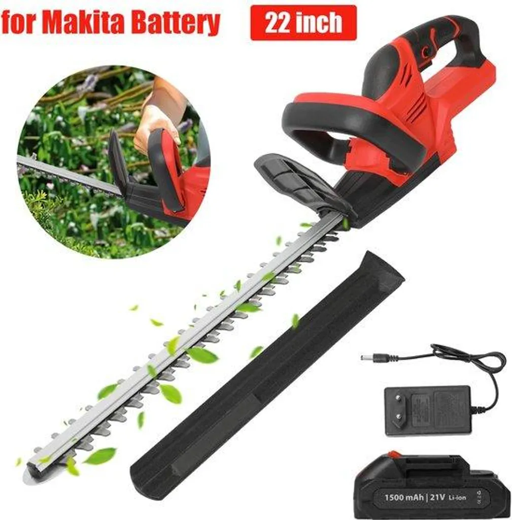 Taille-haie électrique 21V batterie 3Ah double lame coupe 15mm