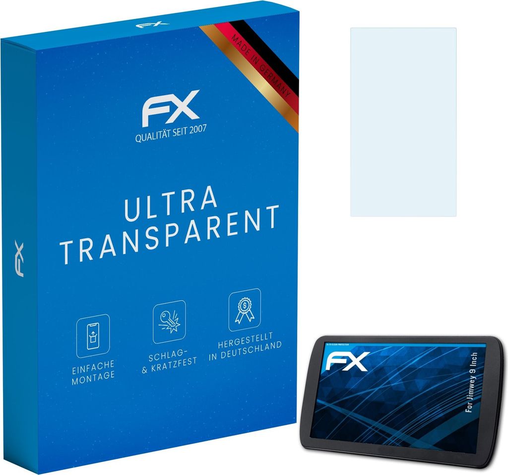 atFoliX FX-Clear 3x Schutzfolie kompatibel mit Jimwey 9 Inch Displayschutzfolie