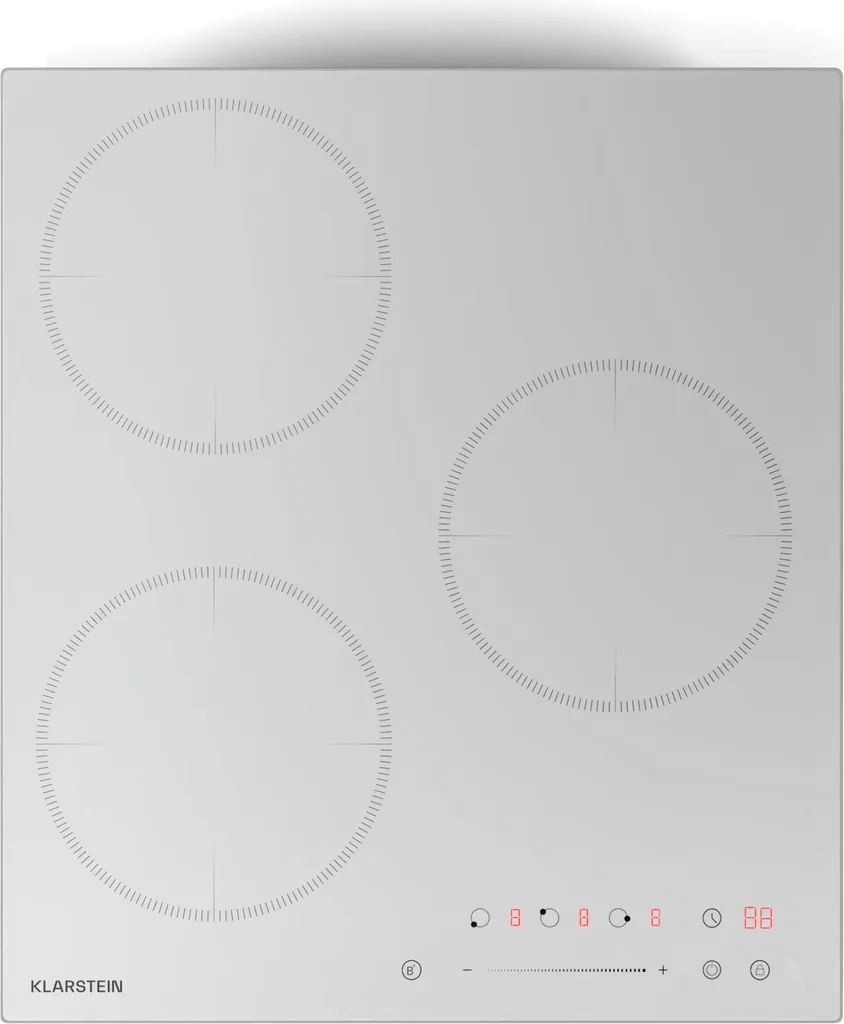Table Cuisson Induction 6600W Tactile Slider avec Booster Blanc