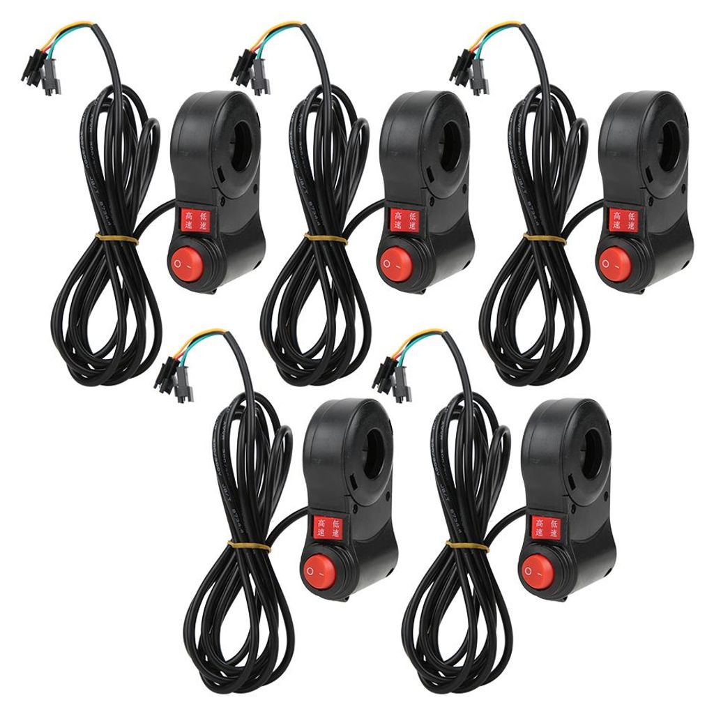 5x E-Bike Display Schalter, Automatische Spannungserkennung 12-99V, Digital-Anzeige, Lenker-Montage