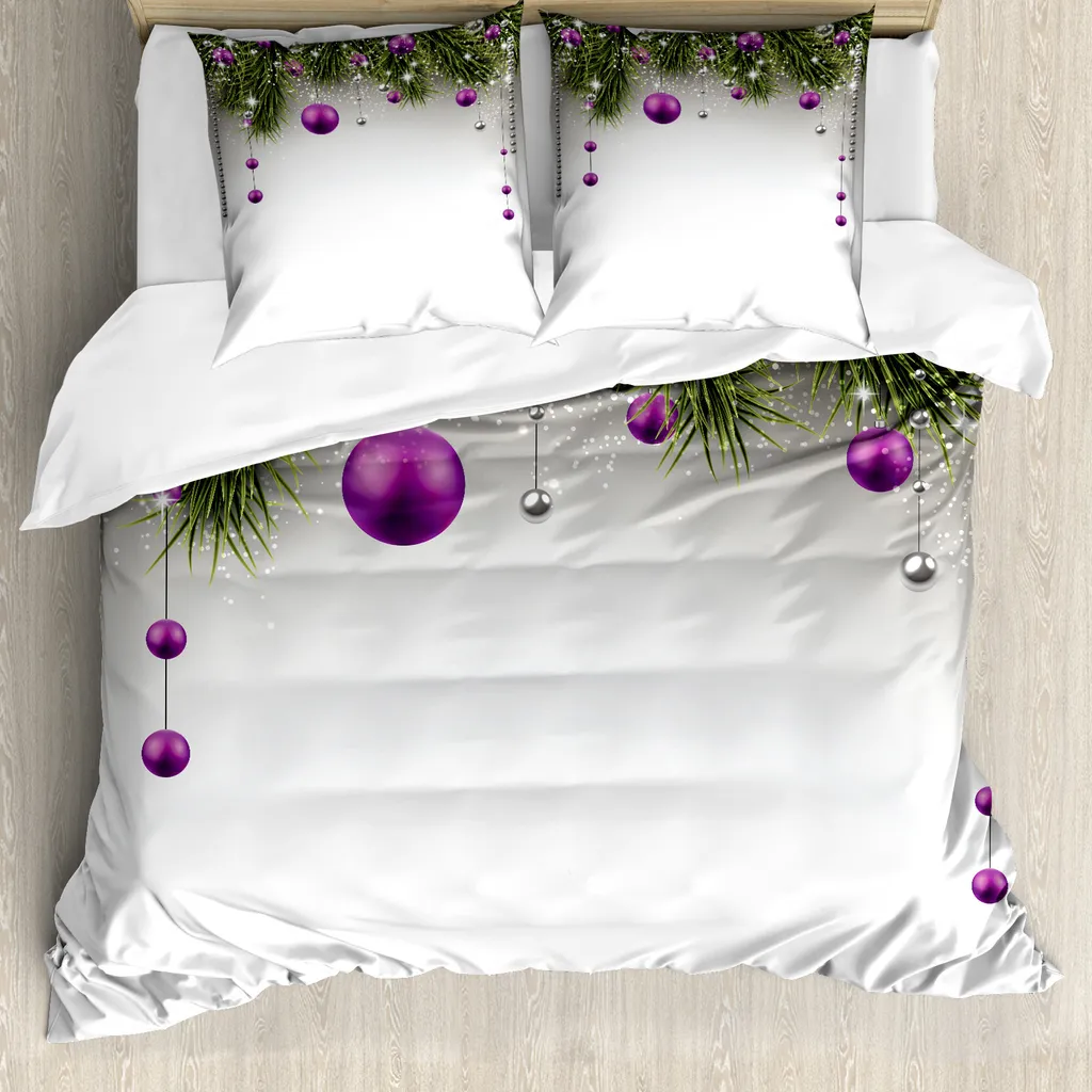 ABAKUHAUS Set Copripiumino Natale 155x220 Viola - Offerta Limitata