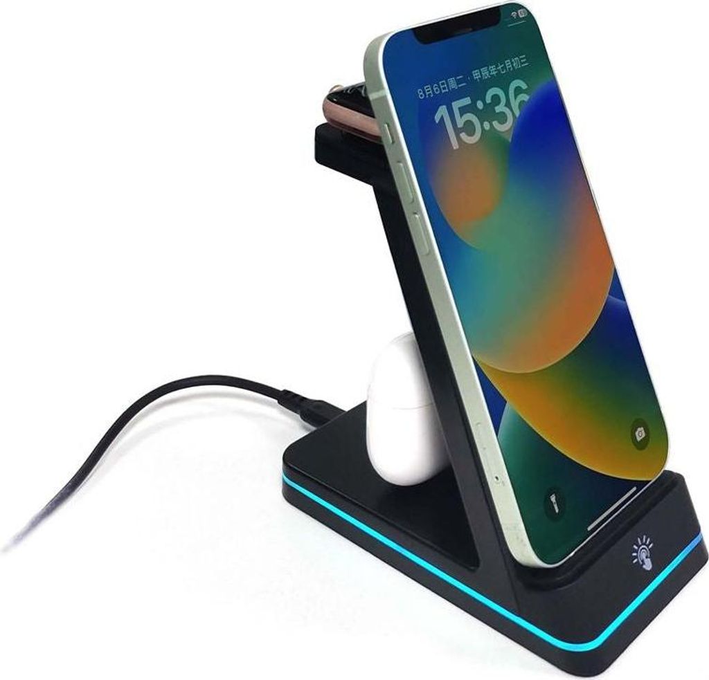 SiGN 3-in-1 kabelloses Ladegerät 15W für Smartphone/Smartwatch/AirPods