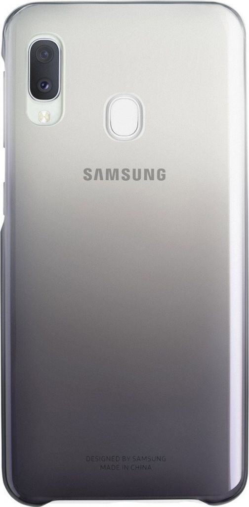The back of a Samsung smartphone with a gradient color.