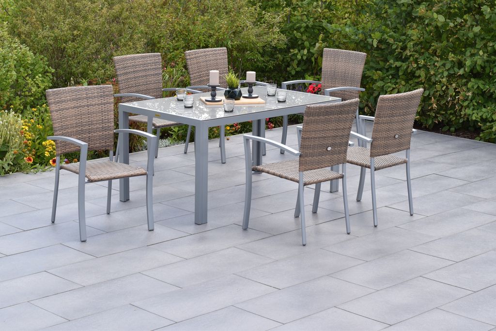 Merxx Gartenmöbelset "Savona" 7tlg. mit Tisch 150 x 90 cm - Produktbild 