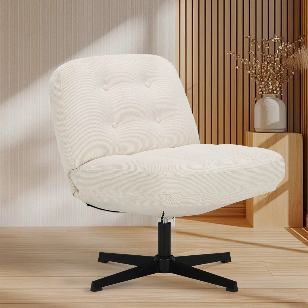 Chaise de bureau assise large mémoire de forme confort optimal blanc - 3