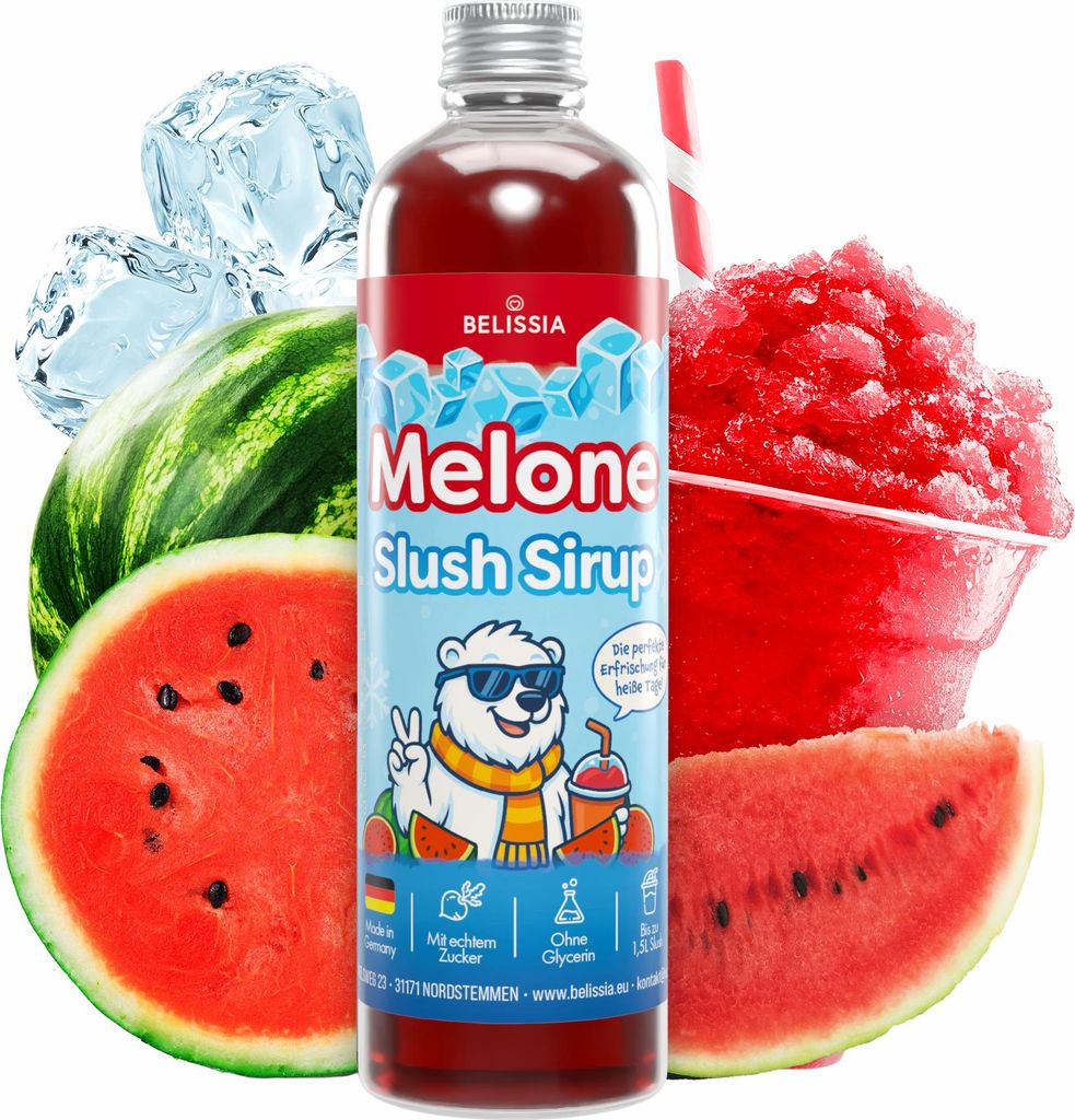 Belissia Slush Eis Sirup 250ml Konzentrat - Wassermelone - Produktbild 