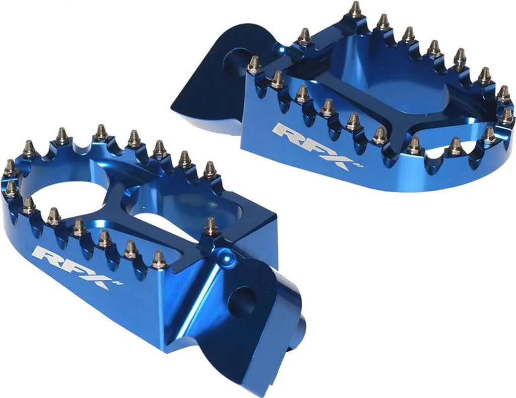 Repose-pieds rfx pro bleu anti-glisse pour éviter les chutes moto